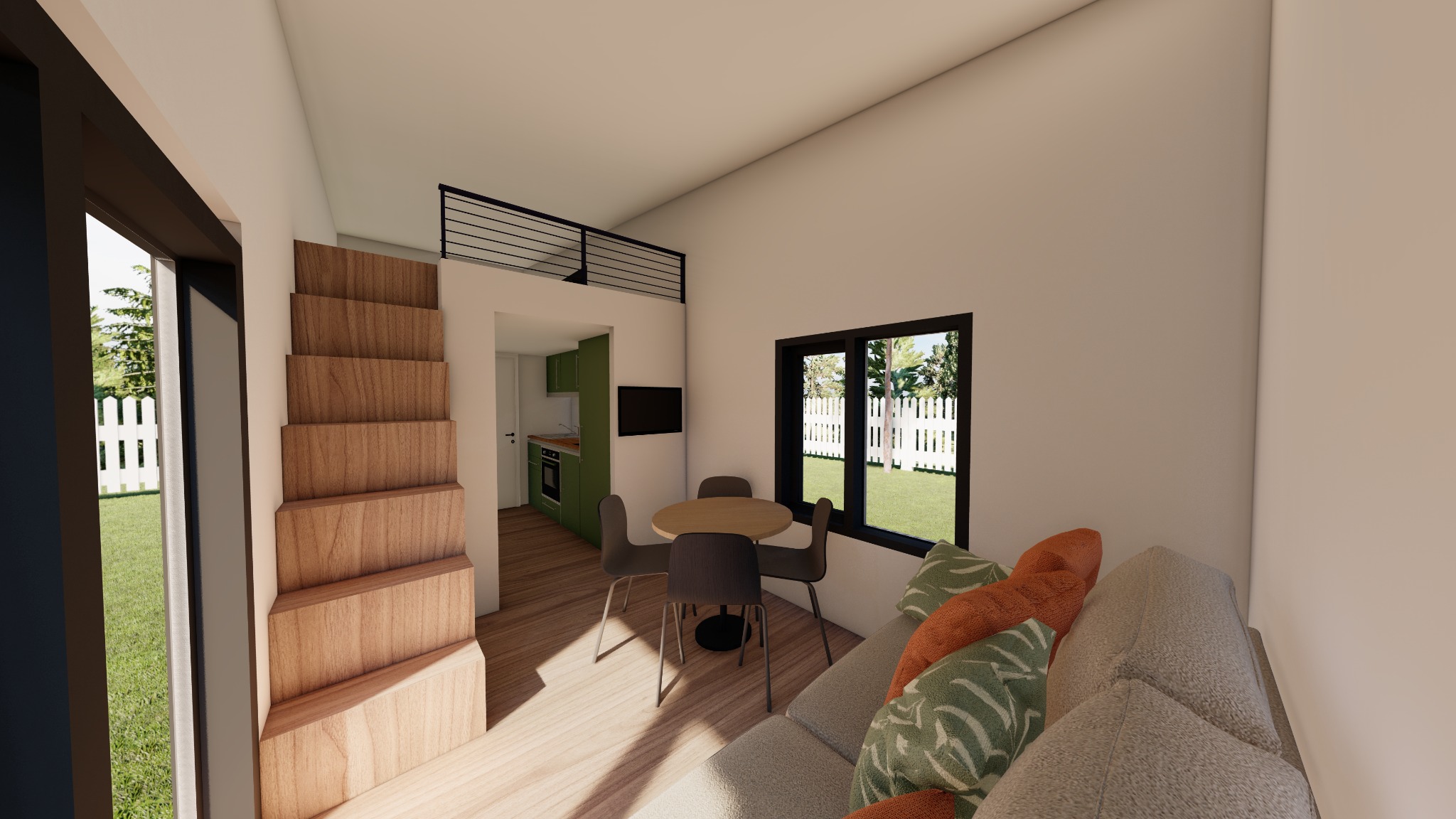 Tiny house Signature - espace nuit et rangements